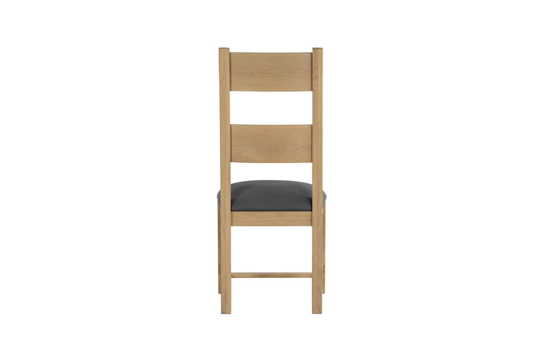 Delaney Dining Chair - Natural Oak & Grey PU - Image 3