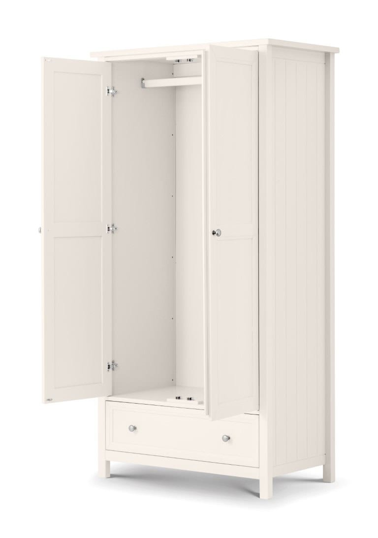 Braid 2 Door Combi Wardrobe - Surf White - Image 2