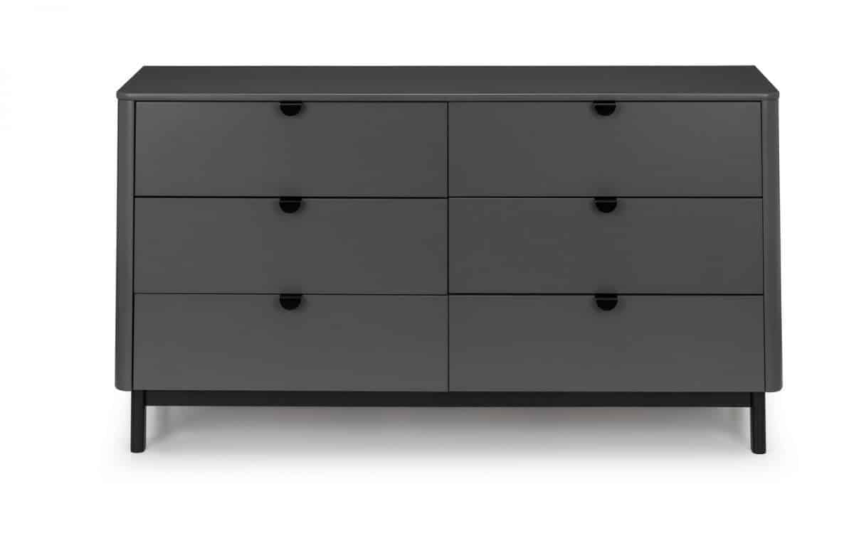 Bennett 6 Drawer Wide Chest - Grey - Image 2