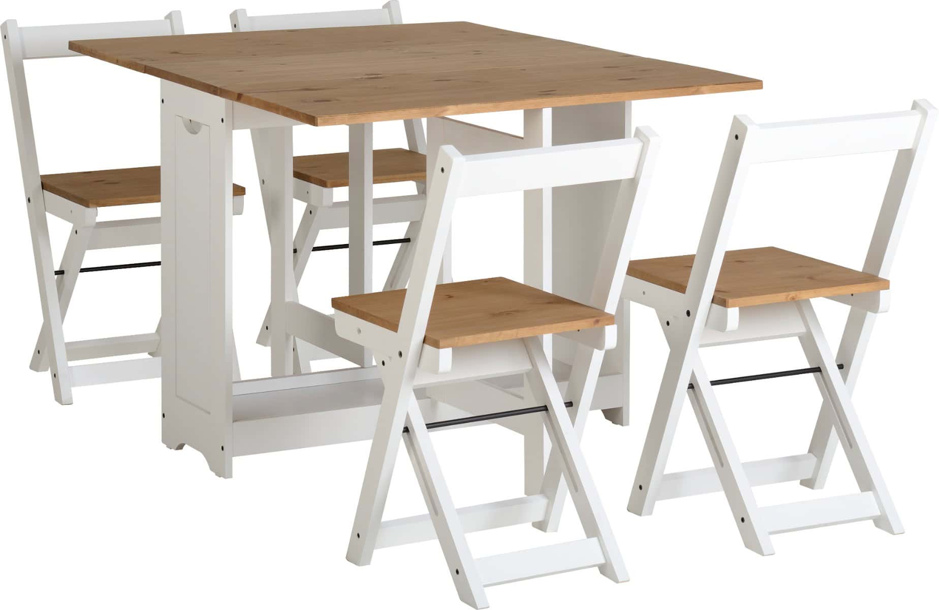 Santos Butterfly Dining Set - White/Distressed Waxed Pine | Buy Online | Beds.ie