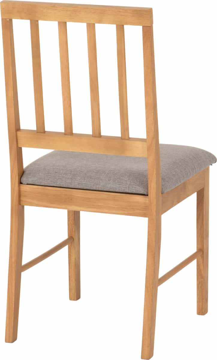 Austin Dining Chair (Set of 2) - Oak Effect and Grey Fabric - Image 3
