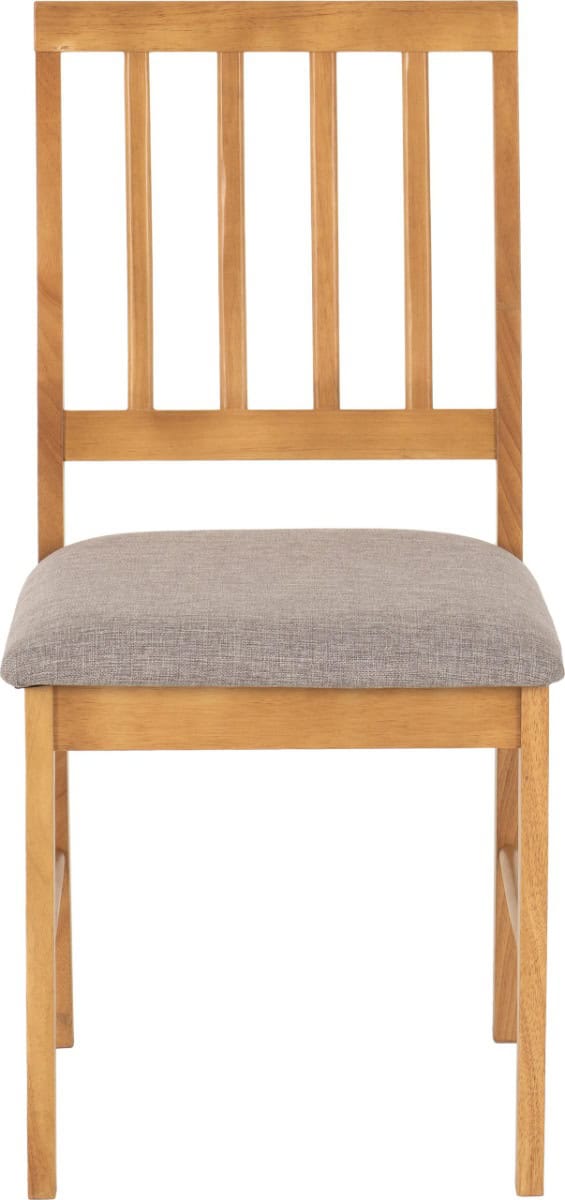 Austin Dining Chair (Set of 2) - Oak Effect and Grey Fabric - Image 4