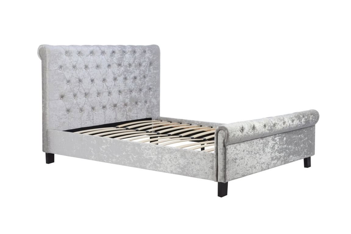 Sienna 4ft6 Bed - Steel Crushed Velvet - Image 3