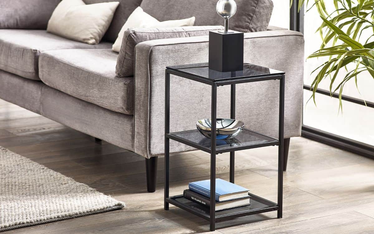 Ohio Tall Narrow Side Table - Smoked Glass | Buy Online | Beds.ie