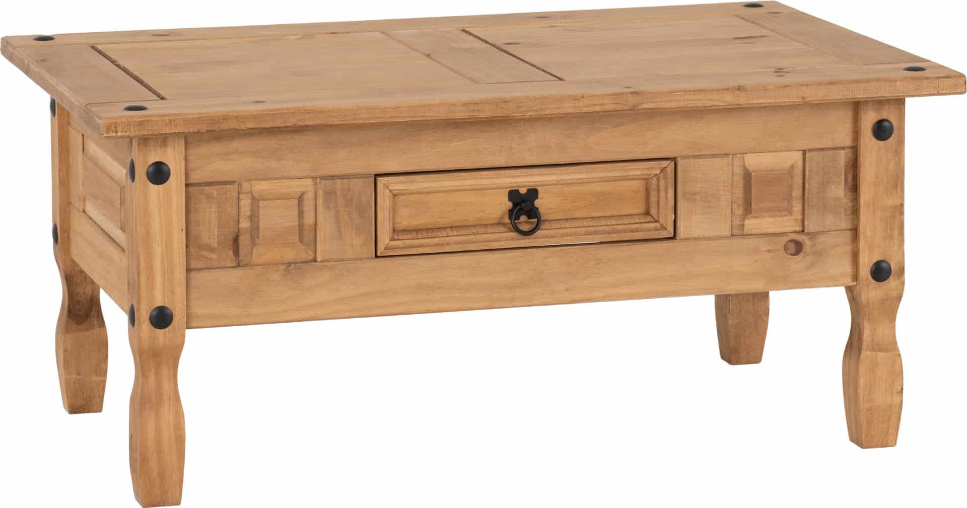 Corona 1 Drawer Coffee Table - Waxed Pine - Image 2