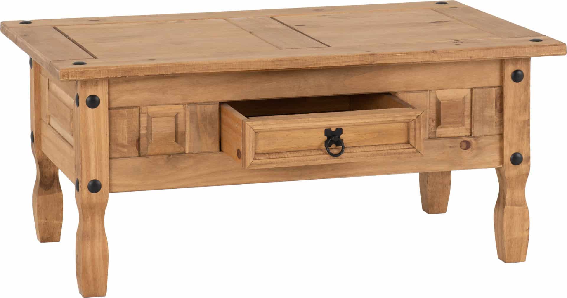 Corona 1 Drawer Coffee Table - Waxed Pine - Image 3