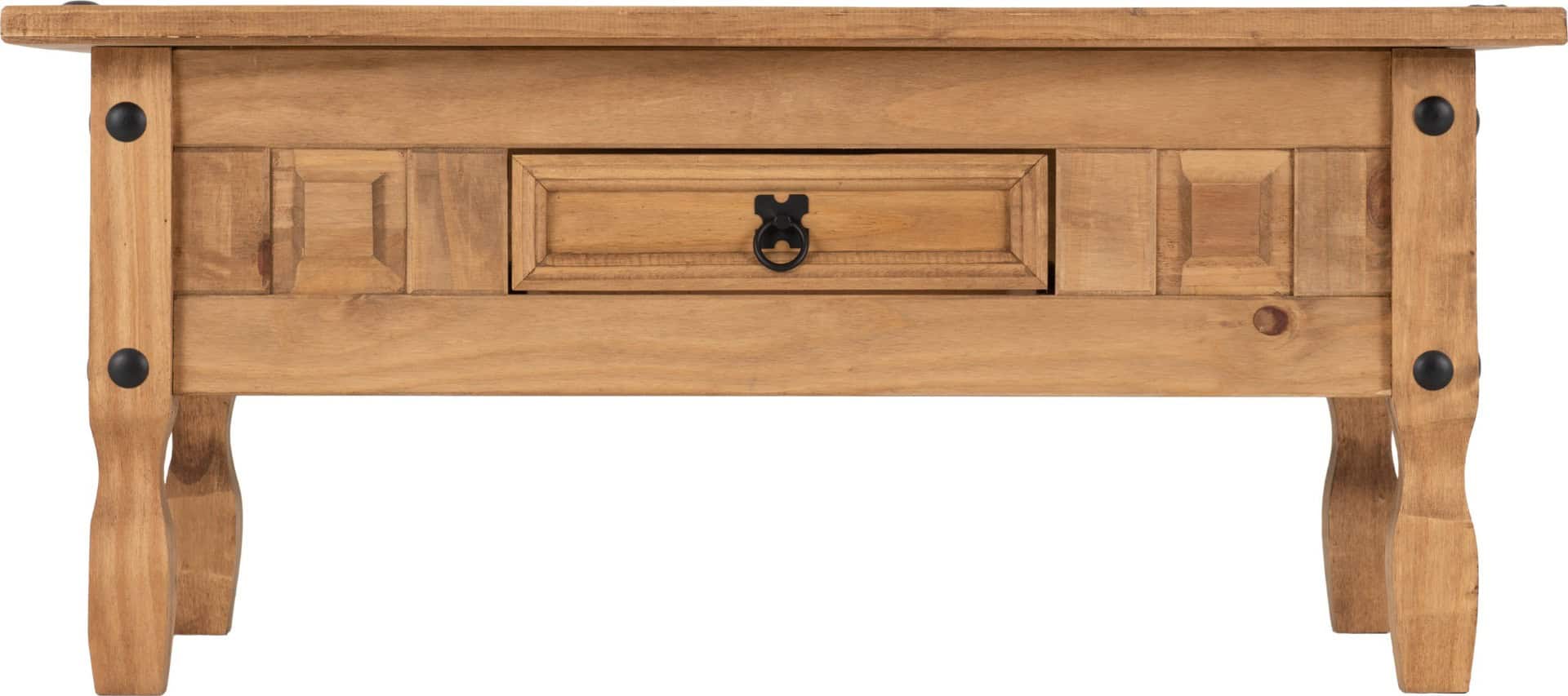 Corona 1 Drawer Coffee Table - Waxed Pine - Image 4