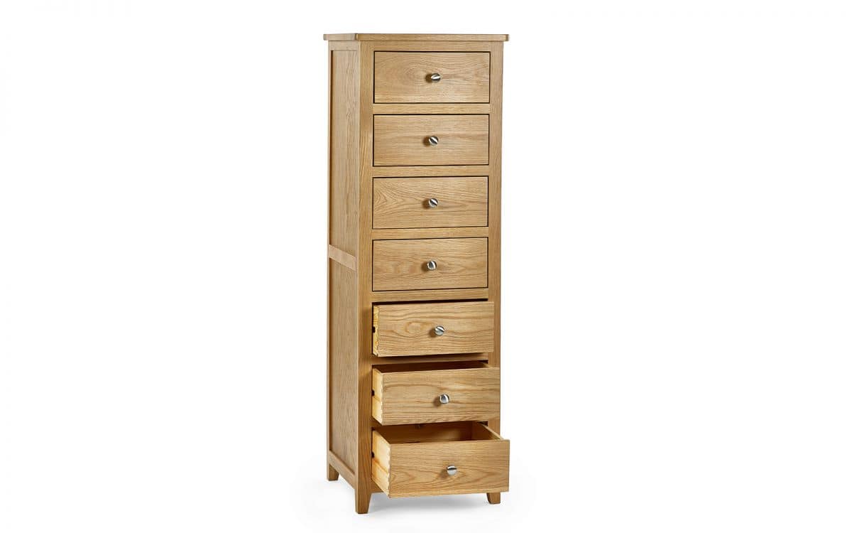 Malcolm 7 Drawer Narrow Chest - Oak - Image 2