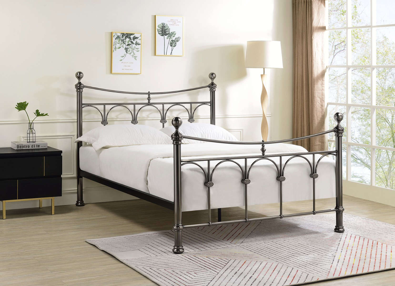 Limelight Gamma 4ft6 Bedframe - Antique Nickel | Buy Online | Beds.ie