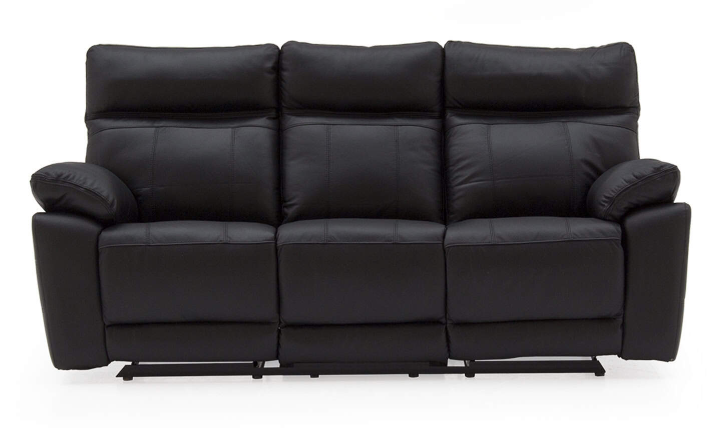 Positano 3 Seater Reclining Sofa - Black Leather | Buy Online | Beds.ie
