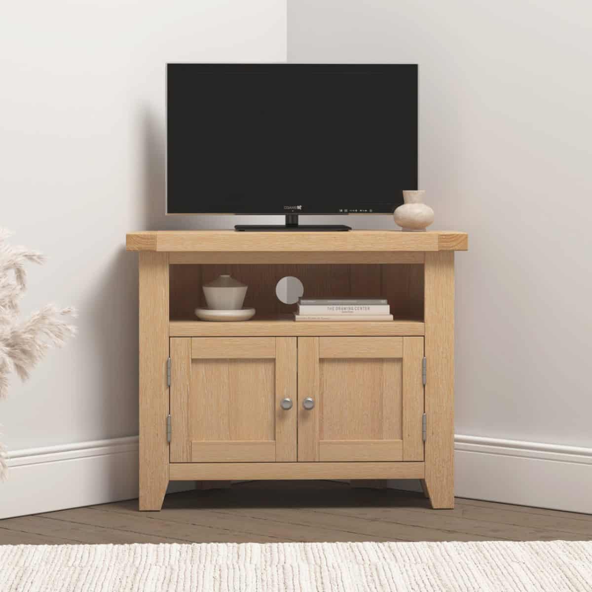 Windsor Corner TV Unit - Natural Oak | Buy Online | Beds.ie