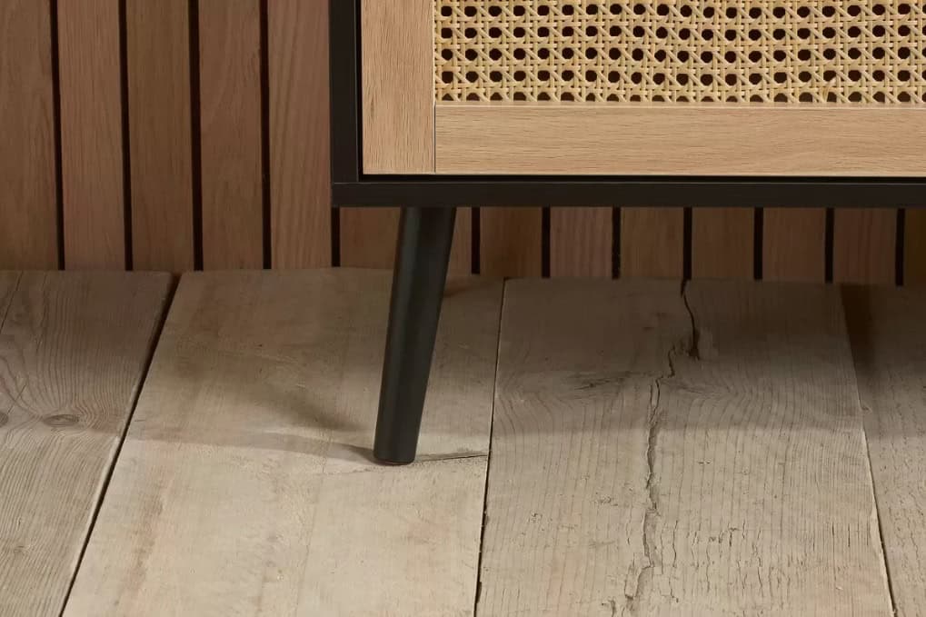 Croxley 5 Drawer Rattan Chest - Black - Image 3