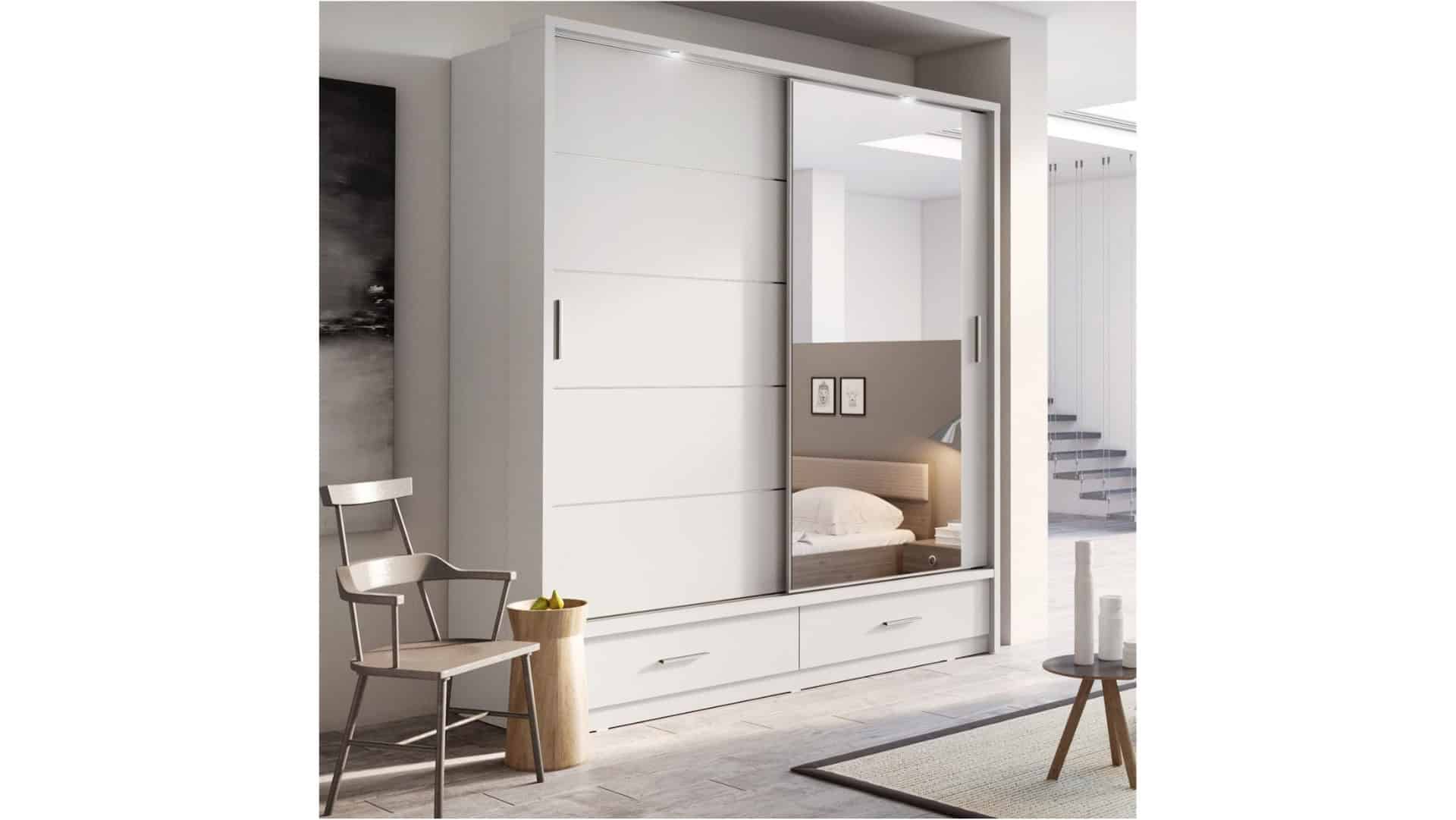Alpha Small Sliderobe 2.0m - White | Buy Online | Beds.ie