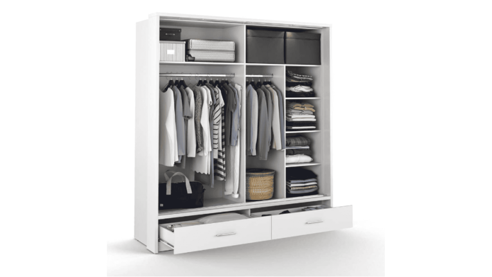 Alpha Small Sliderobe 2.0m - White - Image 2