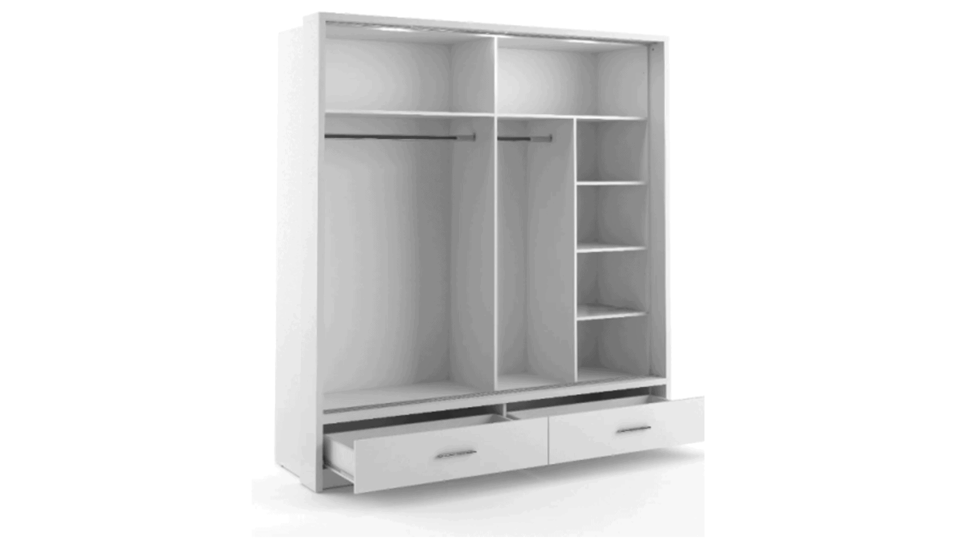 Alpha Small Sliderobe 2.0m - White - Image 3