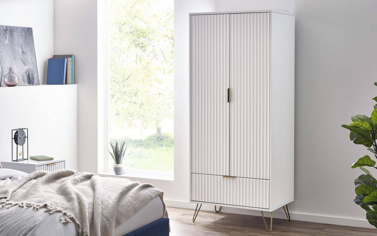 Murphy 2 Door 1 Drawer Wardrobe - Matte White | Buy Online | Beds.ie