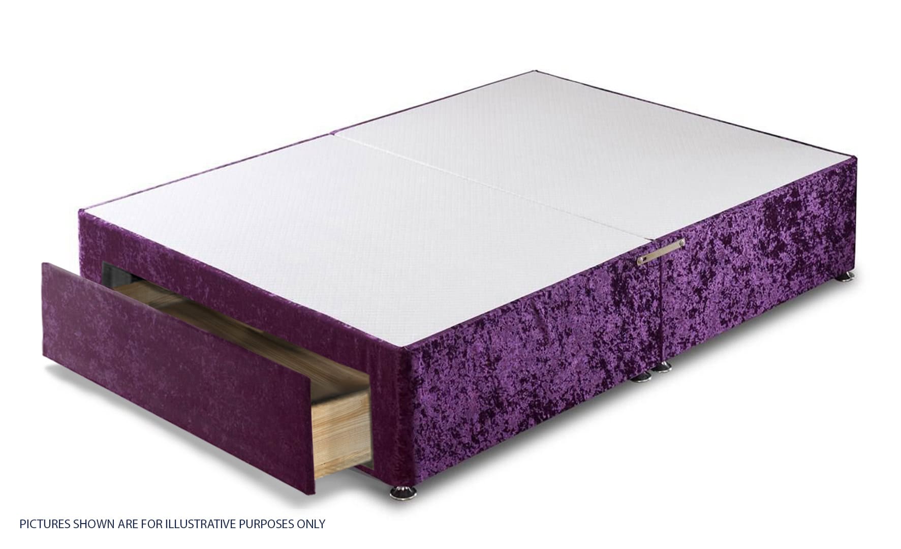 Apollo 4ft Glitz Purple Jumbo Drawer Divan Base | Buy Online | Beds.ie
