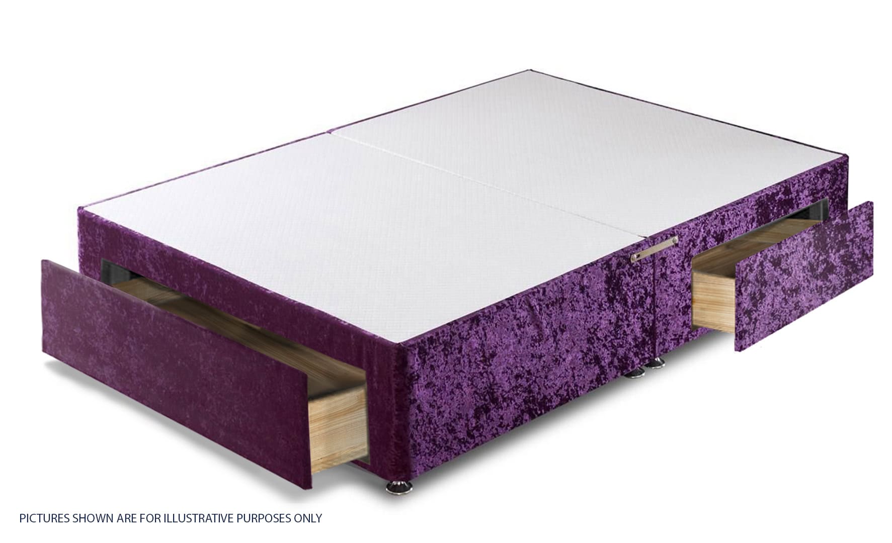 Apollo 4ft Glitz Purple Jumbo Drawer Divan Base - Image 2