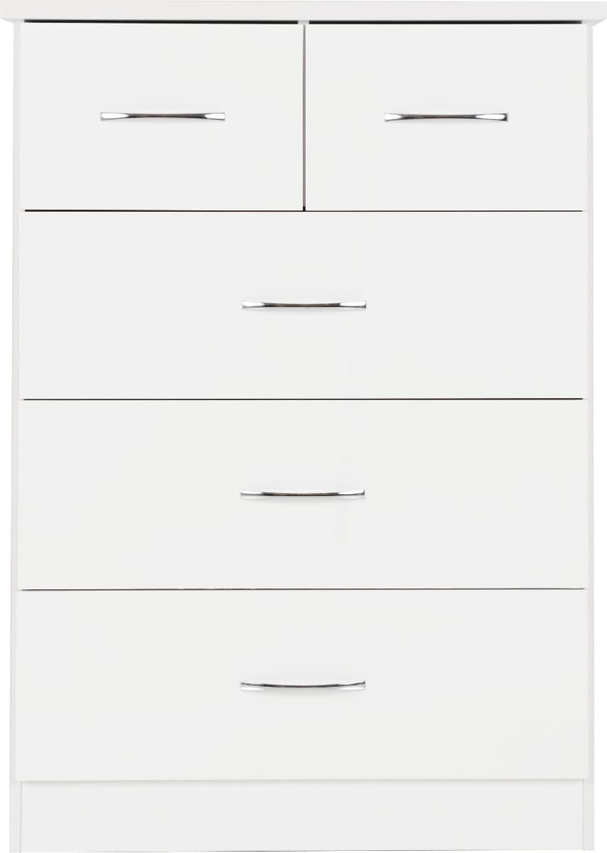 Nevada 3+2 Drawer Chest - White Gloss - Image 3