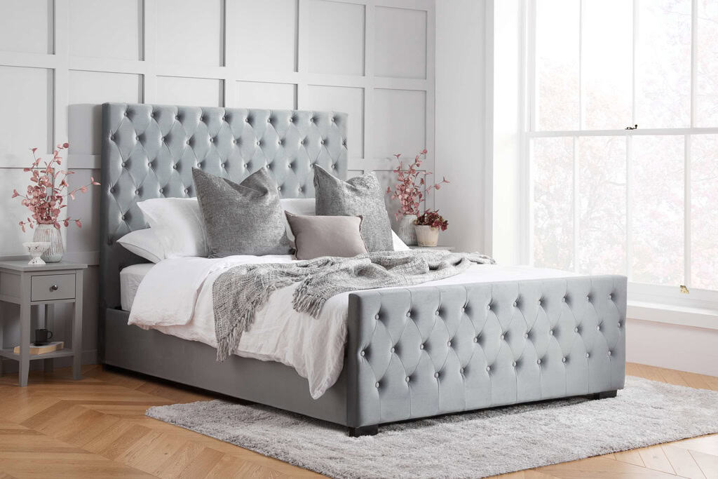 Marquis 5ft Bed - Grey Velvet | Buy Online | Beds.ie