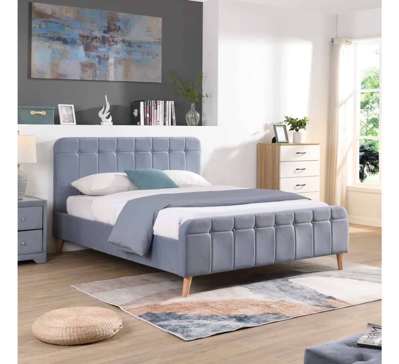 Ashley 5ft Bedframe - Sky Blue | Buy Online | Beds.ie