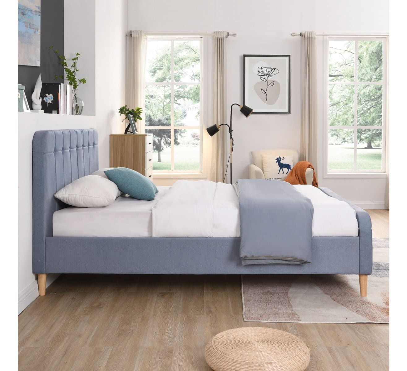 Ashley 5ft Bedframe - Sky Blue - Image 4