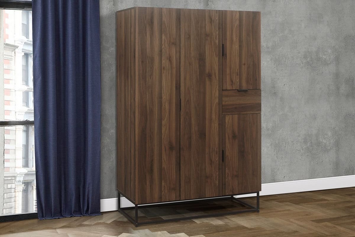 Houston 4 Door Wardrobe - Walnut | Buy Online | Beds.ie