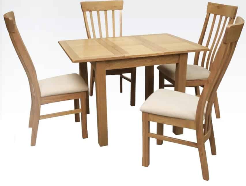 Kilmore Oak 80cm Extension Set (4 Chairs) | Buy Online | Beds.ie