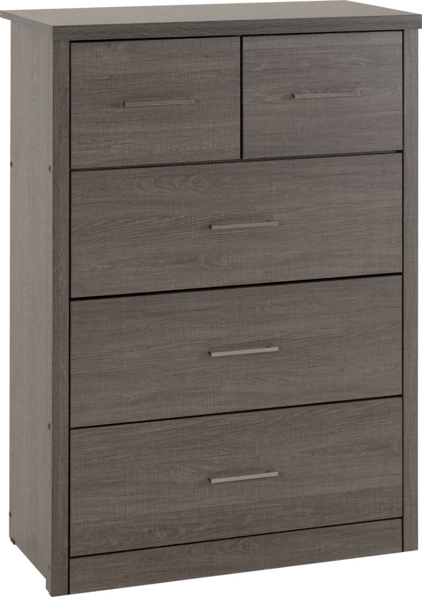 Lisbon 3+2 Drawer Chest - Black Wood Grain | Buy Online | Beds.ie