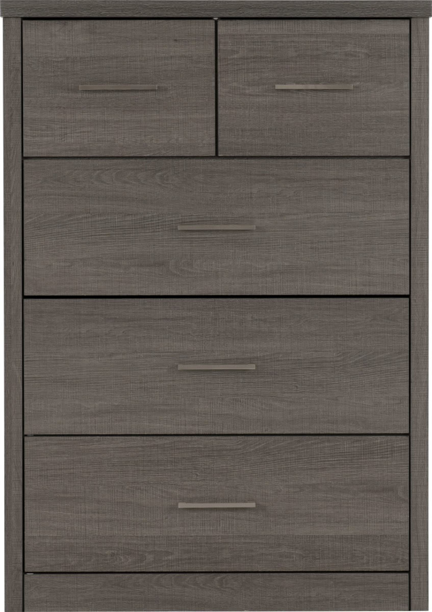 Lisbon 3+2 Drawer Chest - Black Wood Grain - Image 3