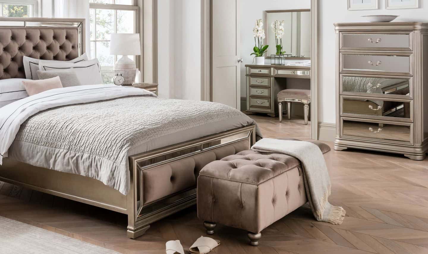 Jessica Storage Ottoman - Tapue Velvet | Buy Online | Beds.ie