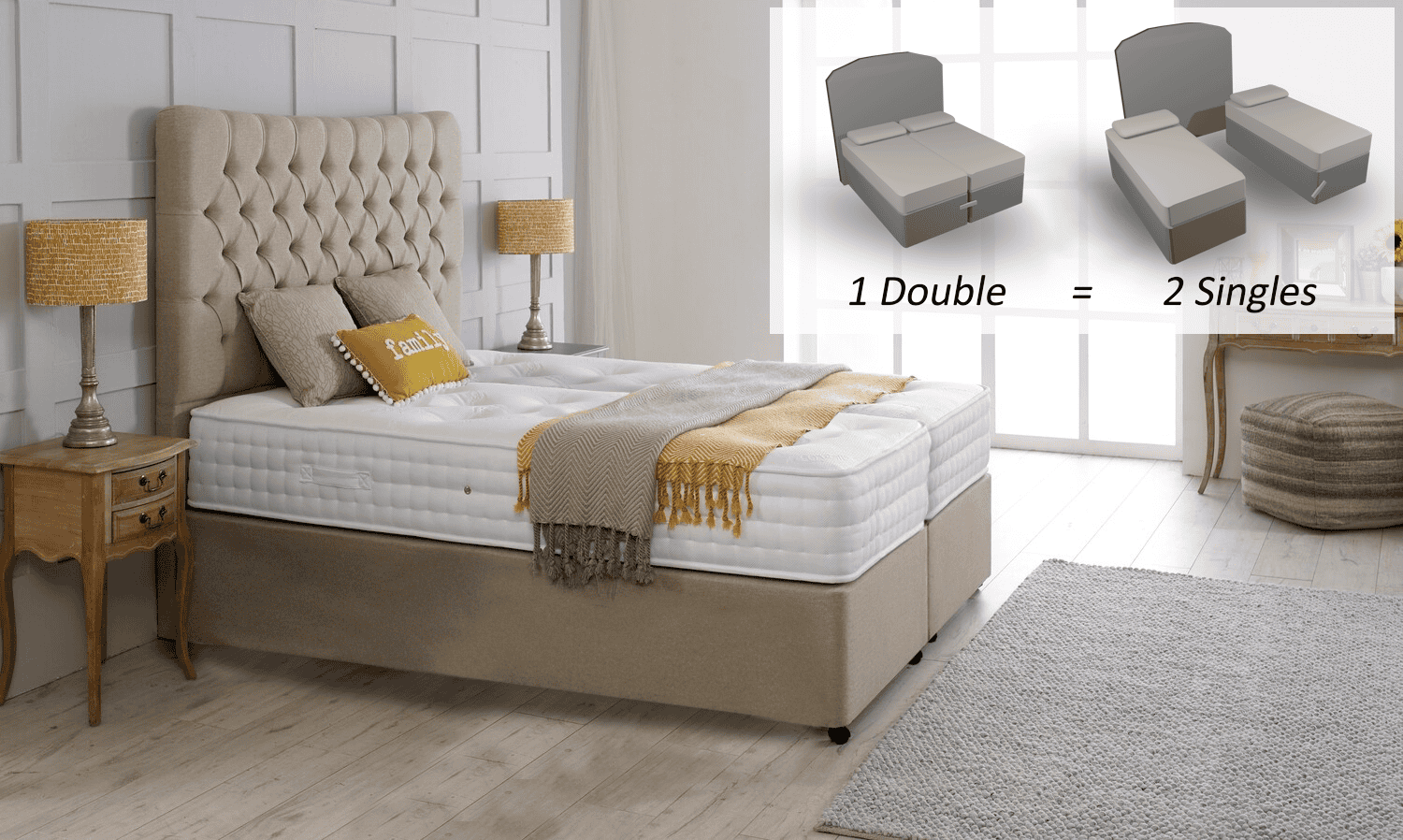 Healthbeds 6ft Enviro-Lux 2000 Zip & Link Bed (VEGAN) | Buy Online | Beds.ie