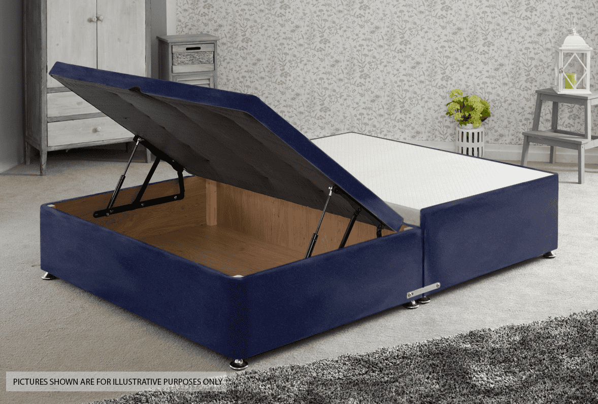 Apollo 6ft Velvet Navy Blue Jumbo Ottoman Base | Buy Online | Beds.ie