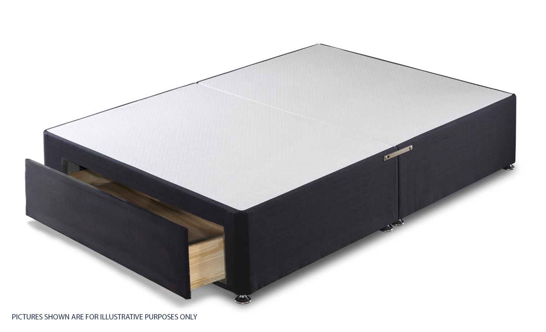 Apollo 4ft Azzure Black Jumbo Drawer Divan Base | Buy Online | Beds.ie