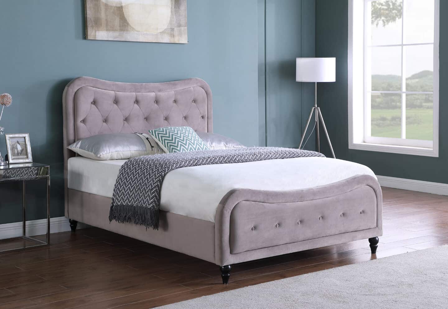 Helena 4ft6 Bedframe - Taupe | Buy Online | Beds.ie