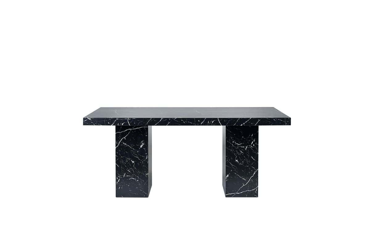 Romanus Dining Table - Black Marble Effect - Image 3