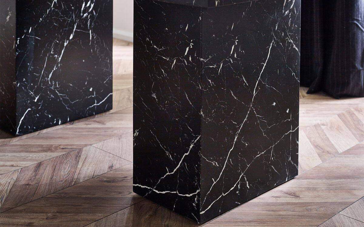 Romanus Dining Table - Black Marble Effect - Image 6