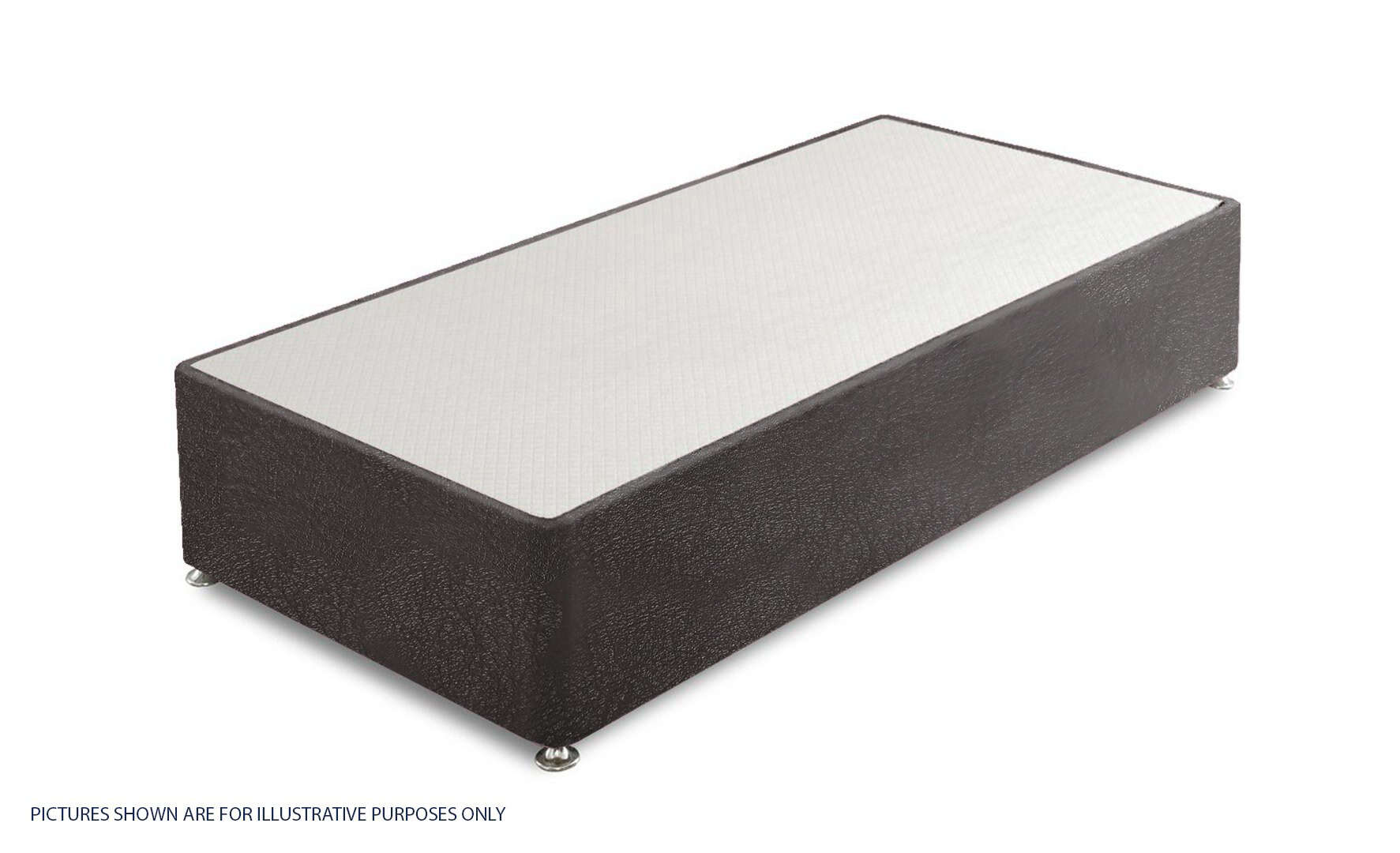 Granada 3ft Divan Base - Black Faux Leather | Buy Online | Beds.ie