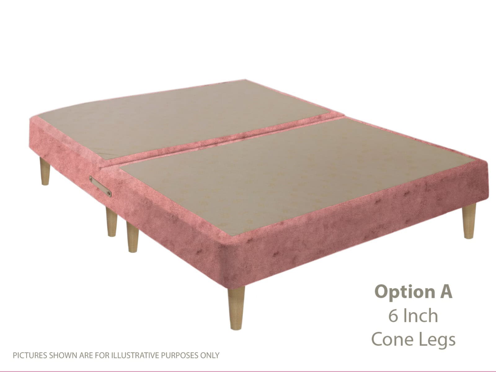 Apollo 4ft6 Glitz Pink Shallow Divan Base on Legs | Buy Online | Beds.ie