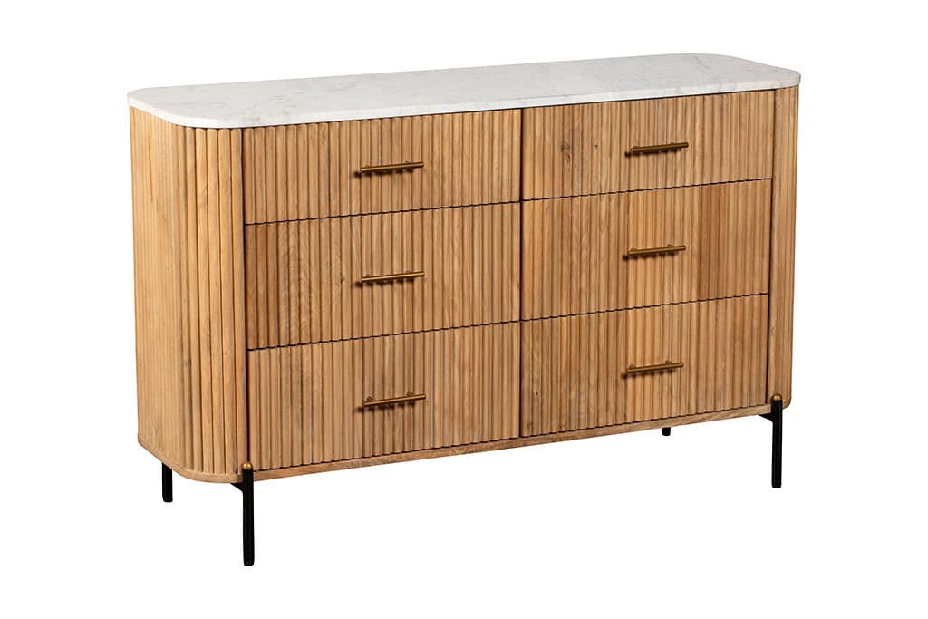 Baker Furniture Reed 6 Drawer Wide Chest - Mango Wood | Buy Online | Beds.ie