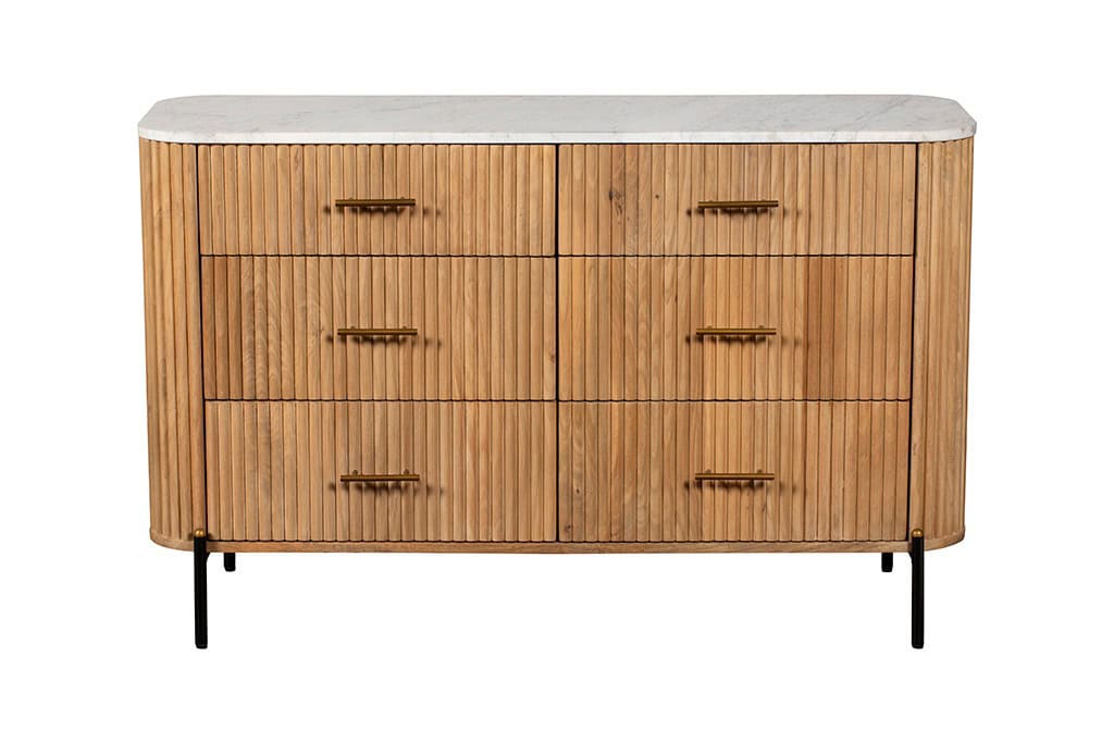 Baker Furniture Reed 6 Drawer Wide Chest - Mango Wood - Image 2