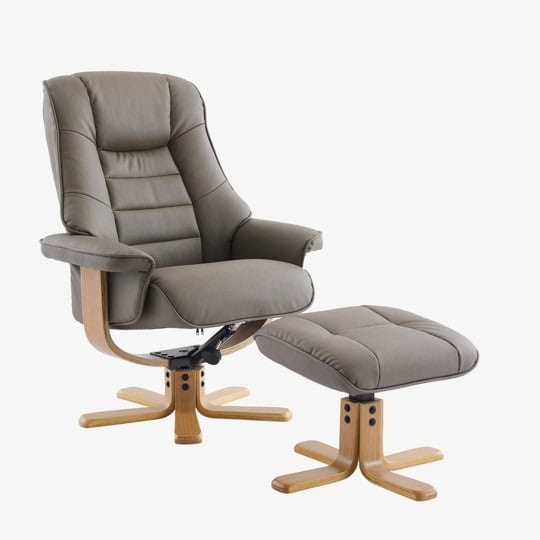 Leyton Swivel Recliner - Grey Faux Leather | Buy Online | Beds.ie