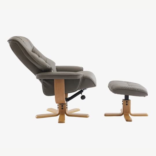 Leyton Swivel Recliner - Grey Faux Leather - Image 2