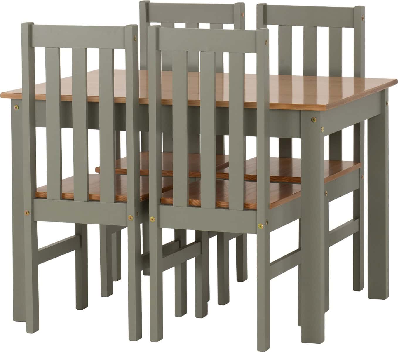 Ludlow 1+4 Dining Set - Green/Oak Lacquer - Image 2