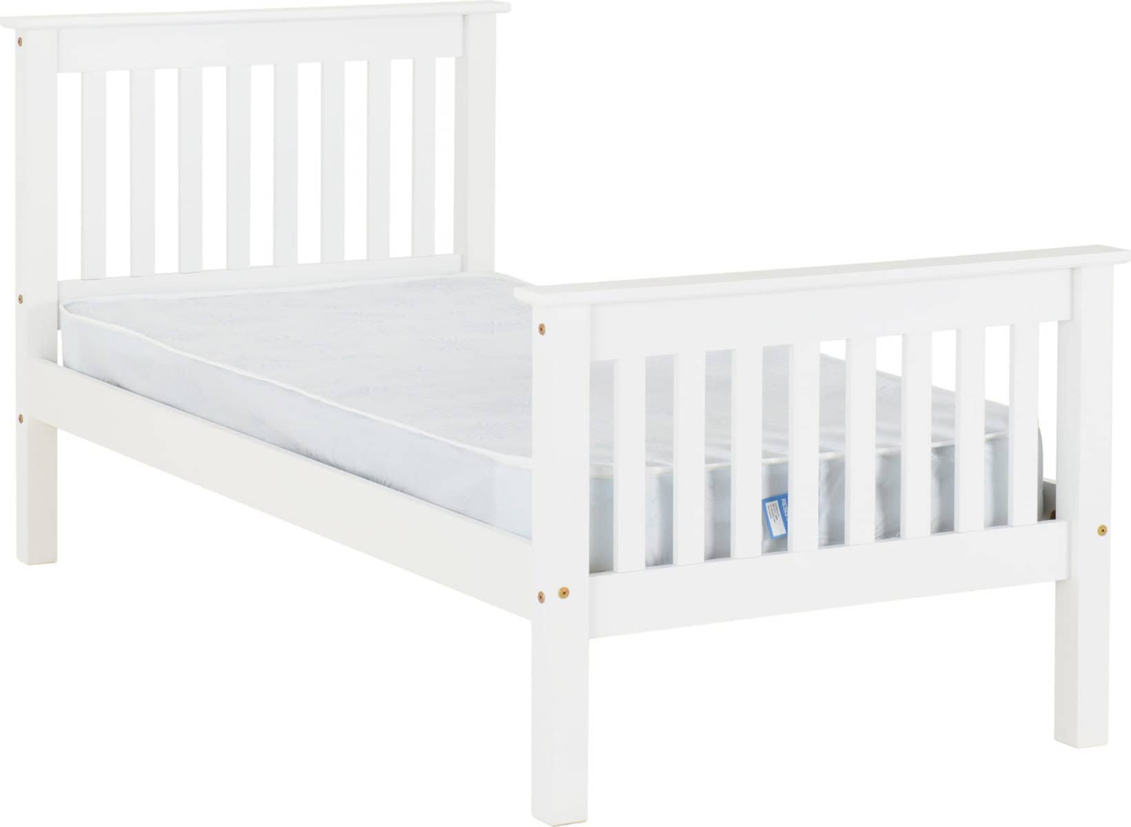 Monaco 3ft High End Bedframe - White | Buy Online | Beds.ie