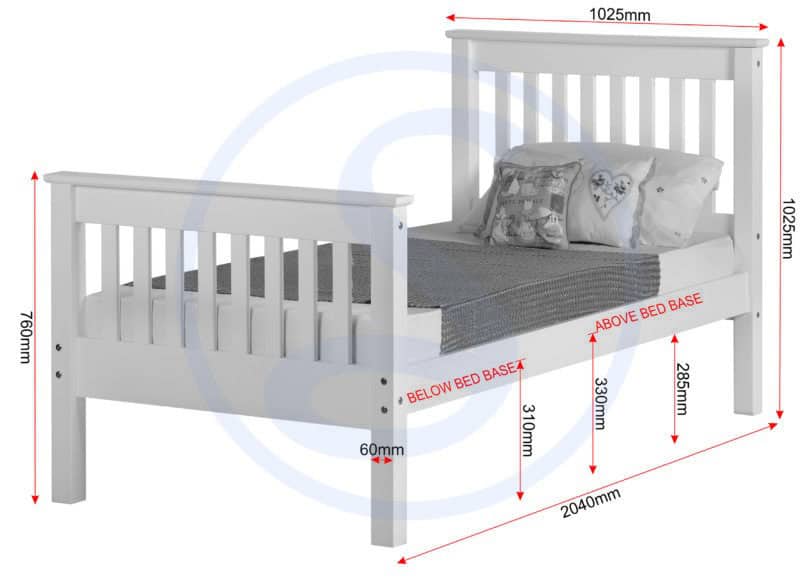 Monaco 3ft High End Bedframe - White - Image 7