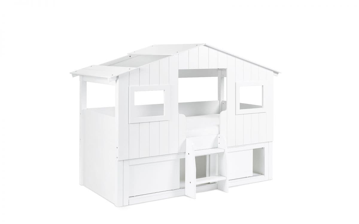 Oak Treehouse Midsleeper & Storage Unit - White - Image 3