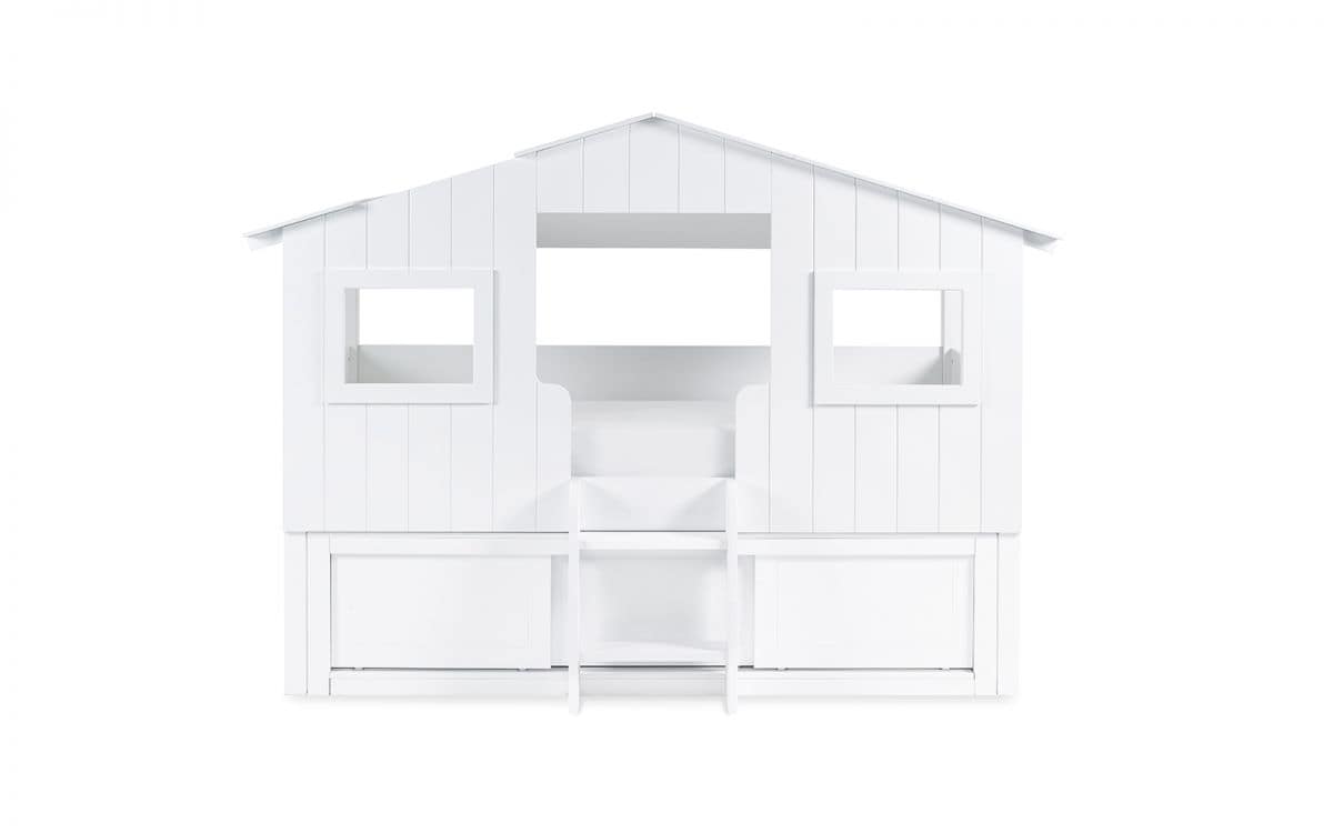 Oak Treehouse Midsleeper & Storage Unit - White - Image 4