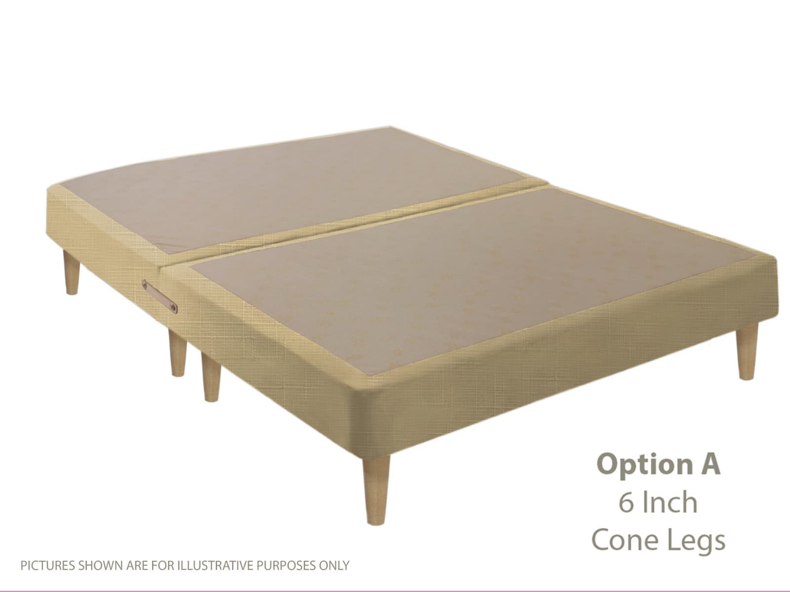 Apollo 4ft6 Azzure Cream Shallow Divan Base on Legs | Buy Online | Beds.ie