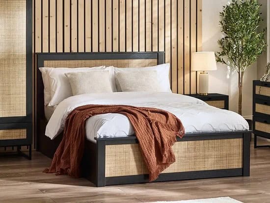Corbridge 5ft Rattan Ottoman Bedframe - Black - Image 2